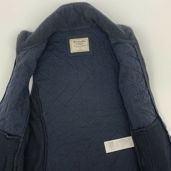 Women's Abercrombie‎ & Fitch Soft Shell Fleece Quilted Zip Up Vest Black S - Picture 5 of 8